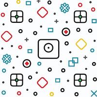 a square with colorful squares and circles on it vector