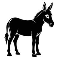 a black and white donkey on a white background vector