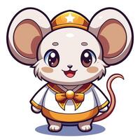 a cartoon mouse in sailor uniform vector