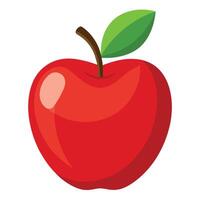an apple with a leaf on it vector