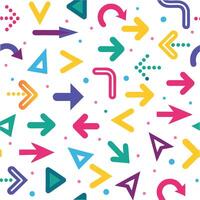 90s retro pattern with colorful arrows and dots vector