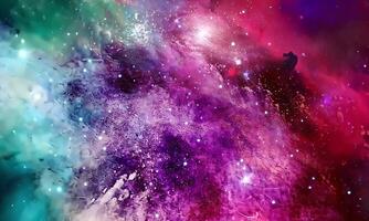 A Stunning Cosmic Scene of Colorful Nebulae and Stars Illuminating the Vast Universe video