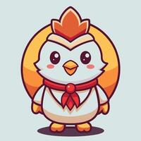 a cartoon chicken character with a red tie vector