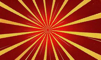 Dynamic Burst of Red and Yellow Stripes Radiating from a Central Point in a Vibrant Retro Style video