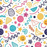 seamless pattern with colorful shapes and lines vector