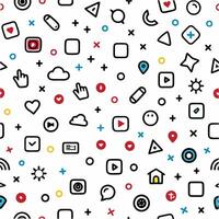 a seamless pattern with various icons and symbols vector