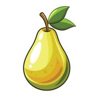 a pear with a leaf on it vector