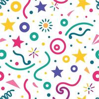 seamless pattern with colorful stars, stars and other shapes vector