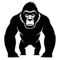 gorilla silhouette on white background vector