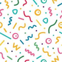a colorful pattern with various shapes and lines vector
