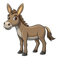 cartoon donkey standing on white background vector