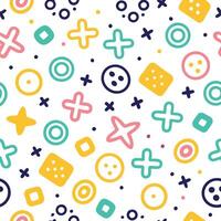 seamless pattern with colorful buttons and shapes vector