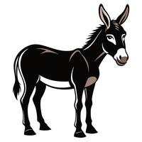 a donkey is standing in front of a white background vector