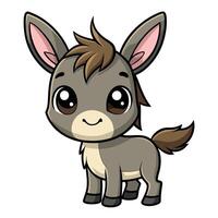 a cartoon donkey with big eyes and a big nose vector