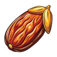 a cocoa pod with a yellow and brown shell vector