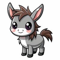 a cartoon donkey with brown eyes and a big nose vector