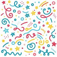 a colorful pattern with stars and swirls vector