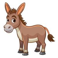 cartoon donkey standing on white background vector
