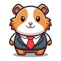 a cartoon hamster wearing a suit and tie vector