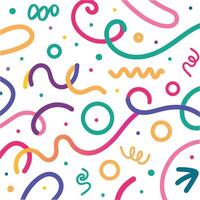 a colorful pattern with various shapes and lines vector