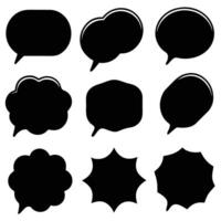 a set of black speech bubbles on a white background vector