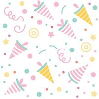 a colorful pattern with confetti and streamers vector
