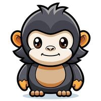 a cartoon monkey with big eyes and a smile vector