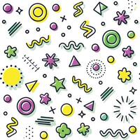 seamless pattern with colorful geometric shapes and stars vector