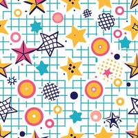 a colorful pattern with stars and circles vector