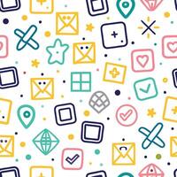 a colorful pattern with icons and symbols vector