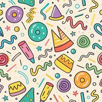 seamless pattern with colorful party items vector