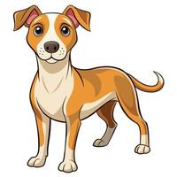 a cartoon dog standing on a white background vector