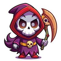 cartoon character with a scythe and a skull vector