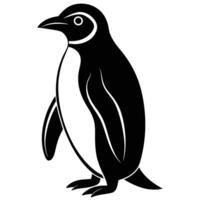 a penguin is standing in front of a white background vector