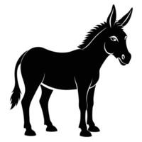 a black and white silhouette of a donkey vector
