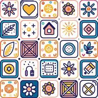 a colorful set of icons and symbols vector