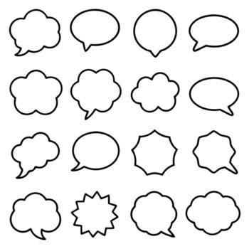 a set of speech bubbles with different shapes vector