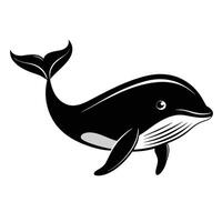 a black and white whale on a white background vector