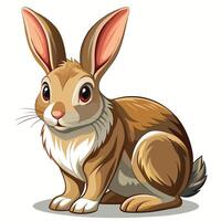 a cartoon rabbit sitting on a white background vector
