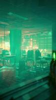 neon-drenched bar in Asia devoid of patrons video