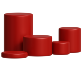 A luxurious 3D red circular podium, For product display. png