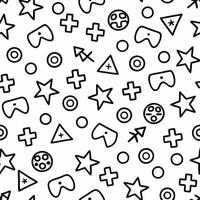 a black and white pattern with various game icons vector