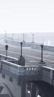 Old empty bridge on a foggy day video