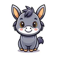 a cartoon donkey with big eyes and a smile vector