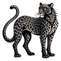 a leopard is standing in front of a white background vector
