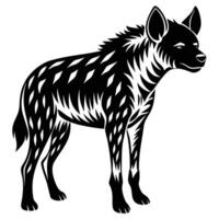 a black and white hyena on a white background vector