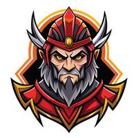 a cartoon character with a beard and horns vector