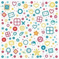 a colorful pattern with various icons and symbols vector