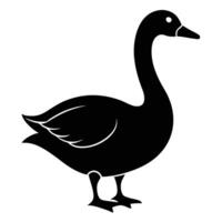 a black goose silhouette on a white background vector