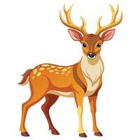 a cartoon deer standing on a white background vector